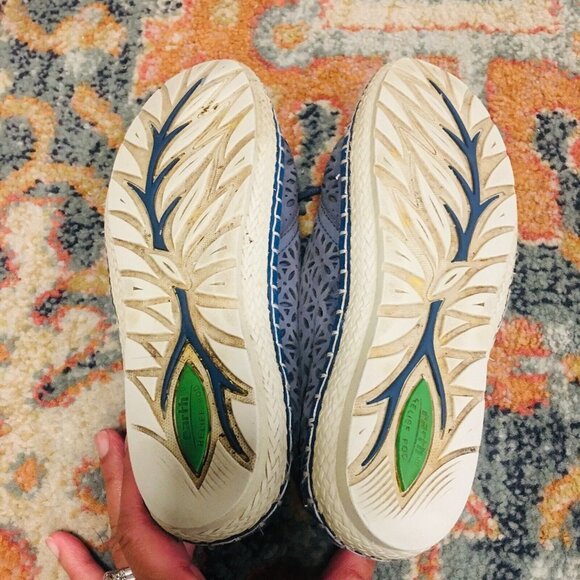 EARTH SHOES Sapphire Blue Nubuck Suede Perforated Relief Pod Shoes Women's 7B - Picture 7 of 9